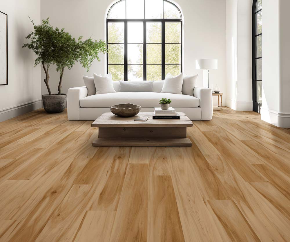 Stanton Nuvo Max 8 Hickory Lake 20142 Amber 8" X 48" 12 MM Laminate Flooring Room Scene