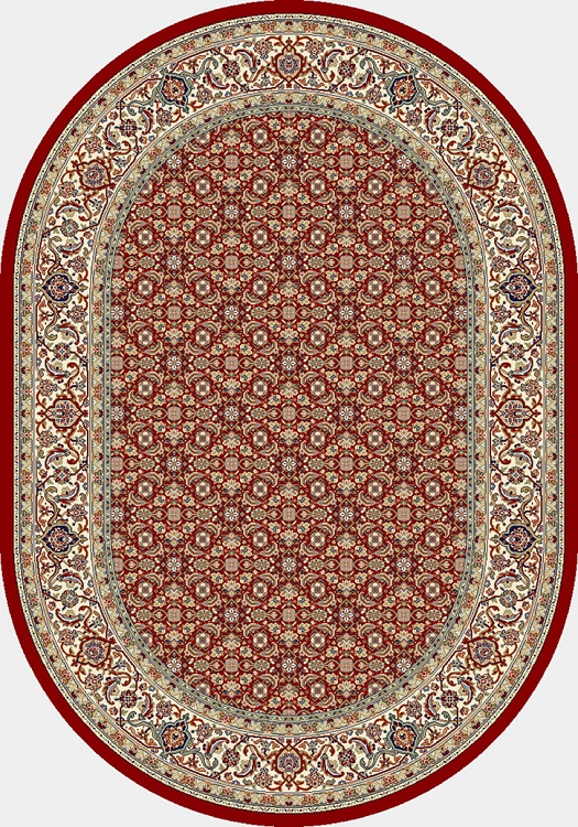 Ancient Garden 57011-1414 Red/Ivory Oval Area Rug