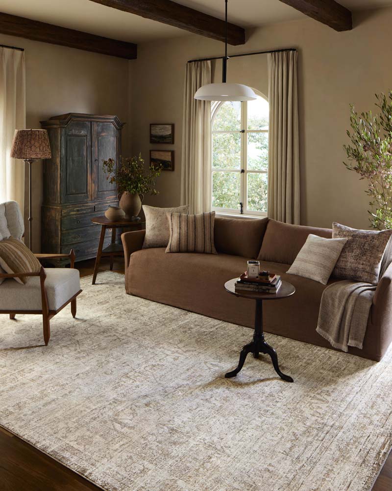 Honora HON-01 Ivory Natural Area Rug - Amber Lewis x Loloi Room Scene