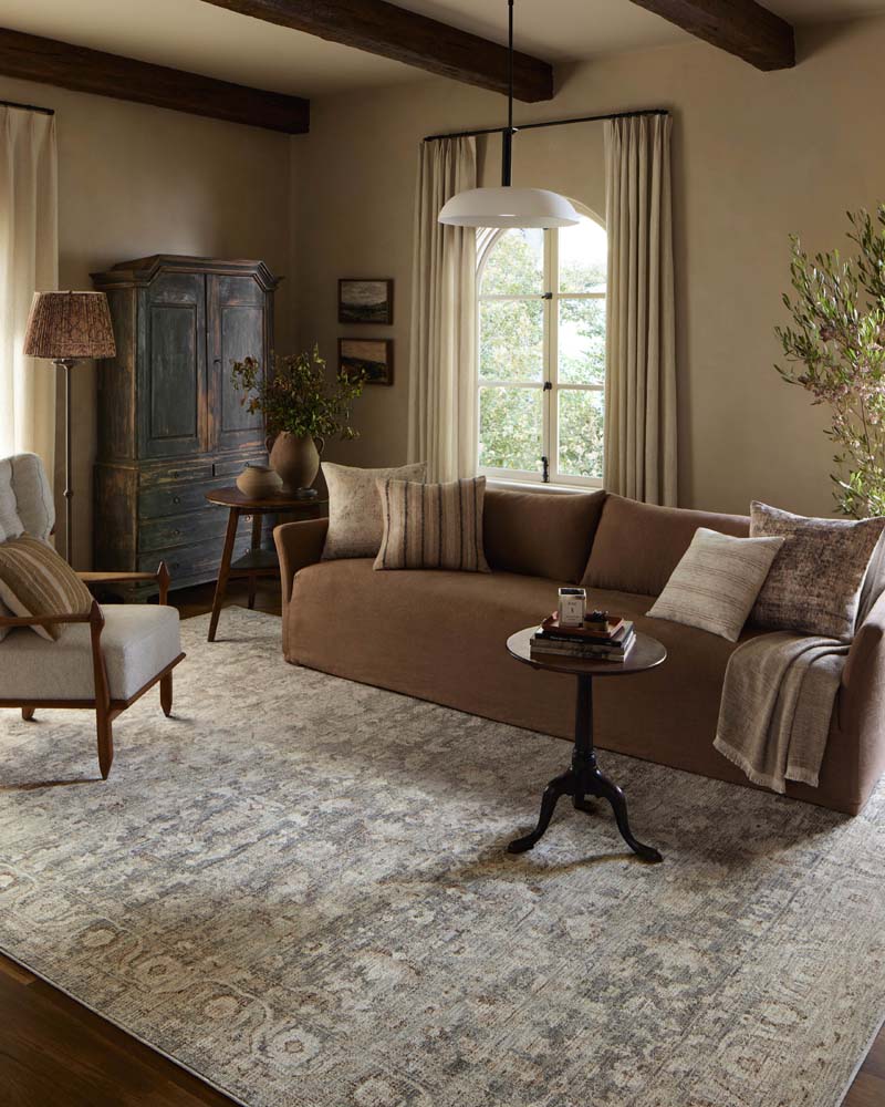 Honora HON-02 Slate Beige Area Rug - Amber Lewis x Loloi Room Scene