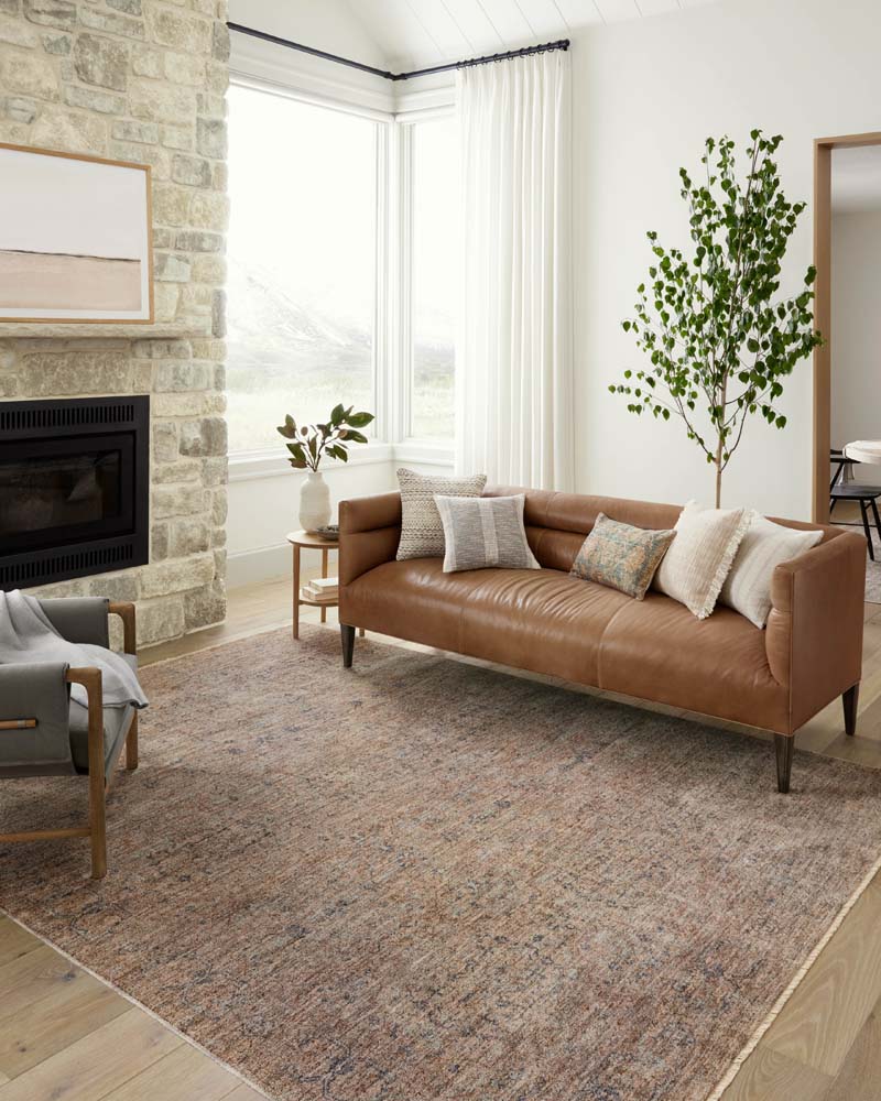 Blake BLA-03 Taupe Blue Area Rug - Angela Rose x Loloi Room Scene