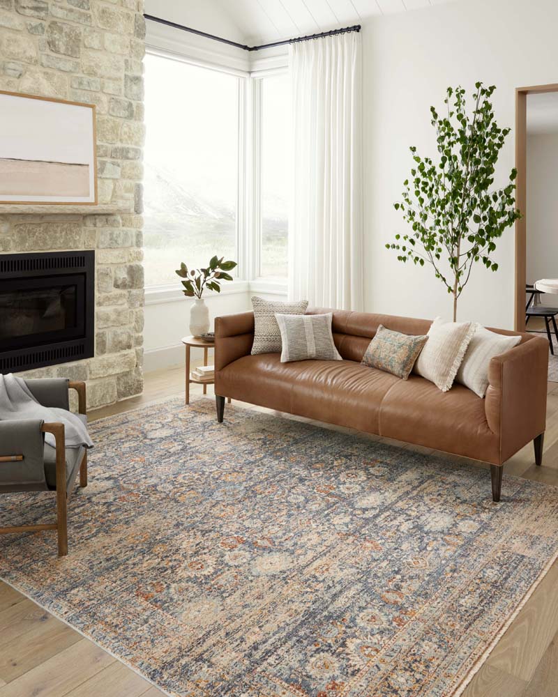 Blake BLA-07 Navy Multi Area Rug - Angela Rose x Loloi Room Scene