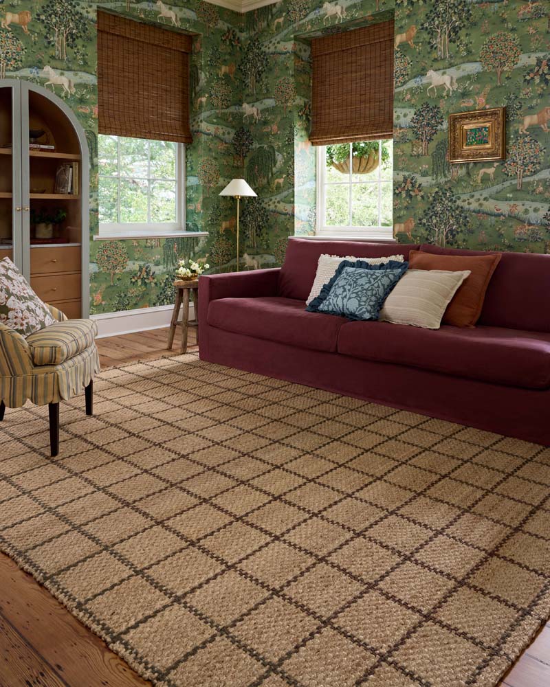 Fletcher FLE-01 Natural Brown Area Rug - Chris Loves Julia x Loloi Room Scene