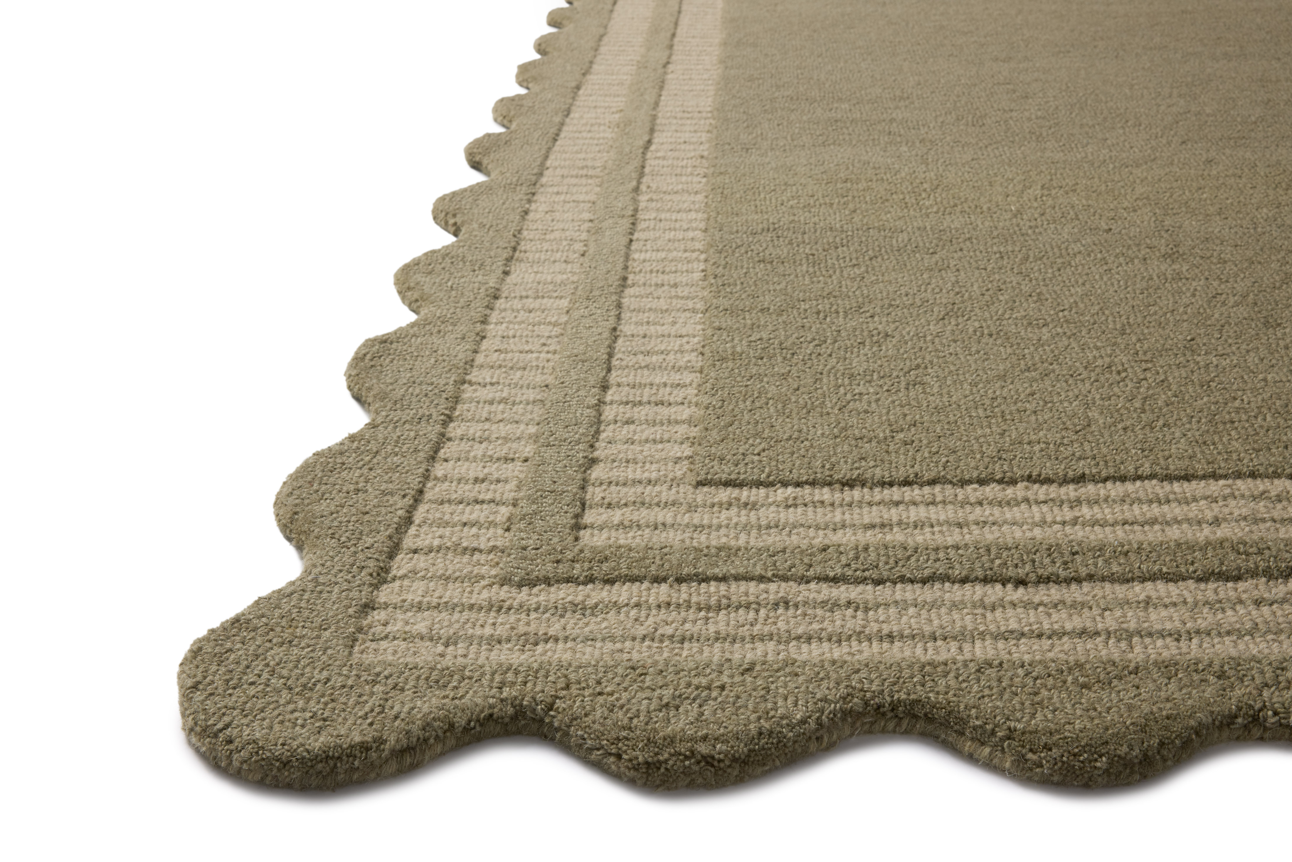 Scottie SCO-01 Olive Pebble Area Rug - Chris Loves Julia x Loloi Corner