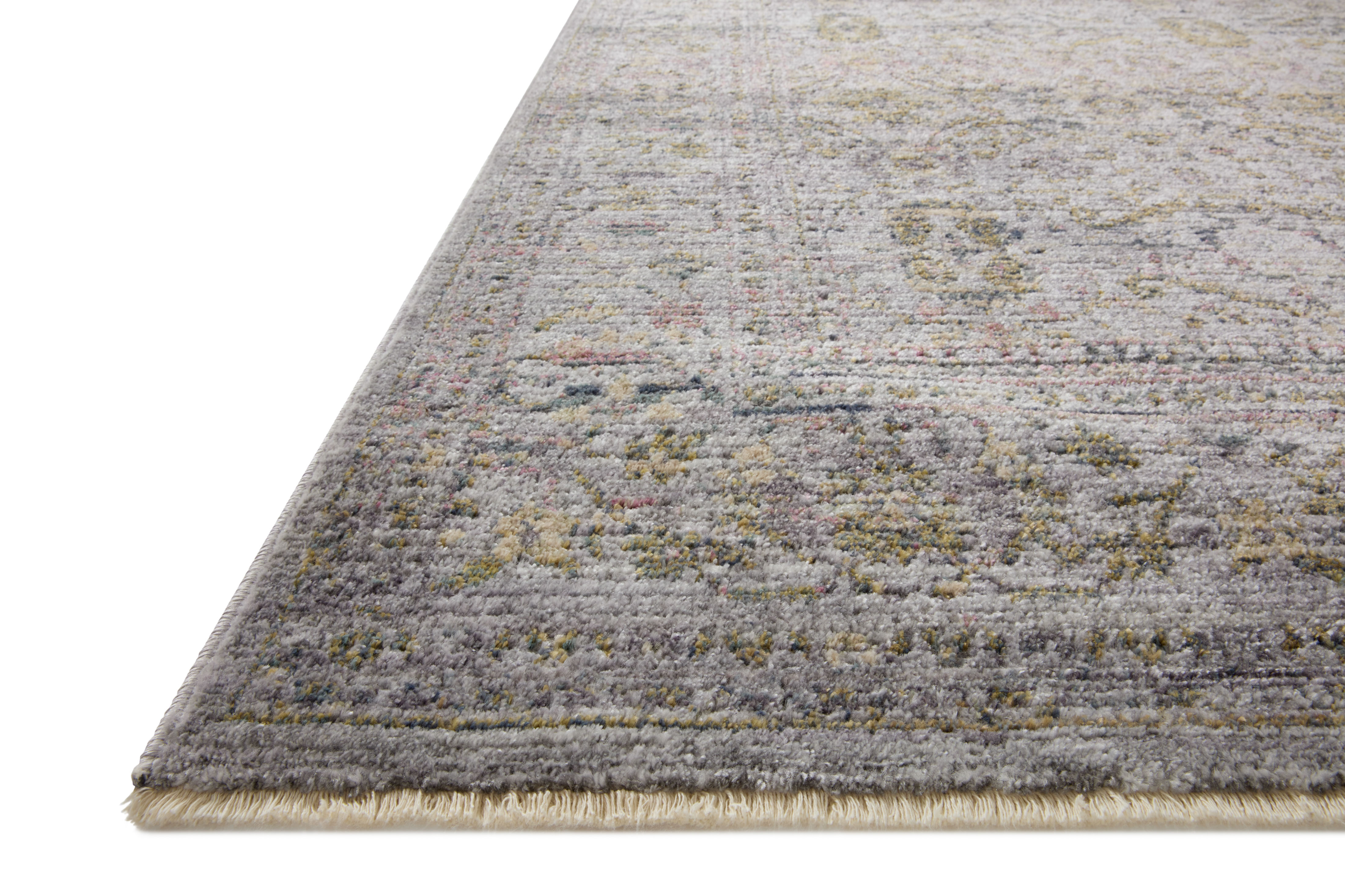 Bradbury BRU-04 Grey Multi Area Rug - Jean Stoffer x Loloi Corner