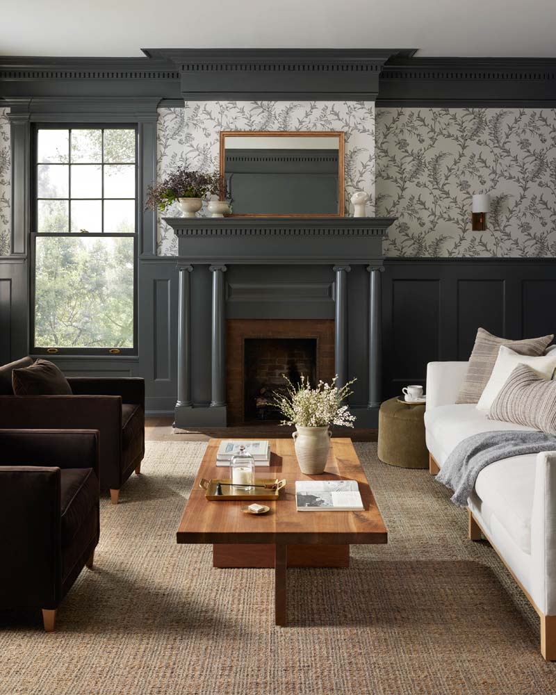 Cornwall CRN-01 Mocha Natural Area Rug - Jean Stoffer x Loloi Room Scene