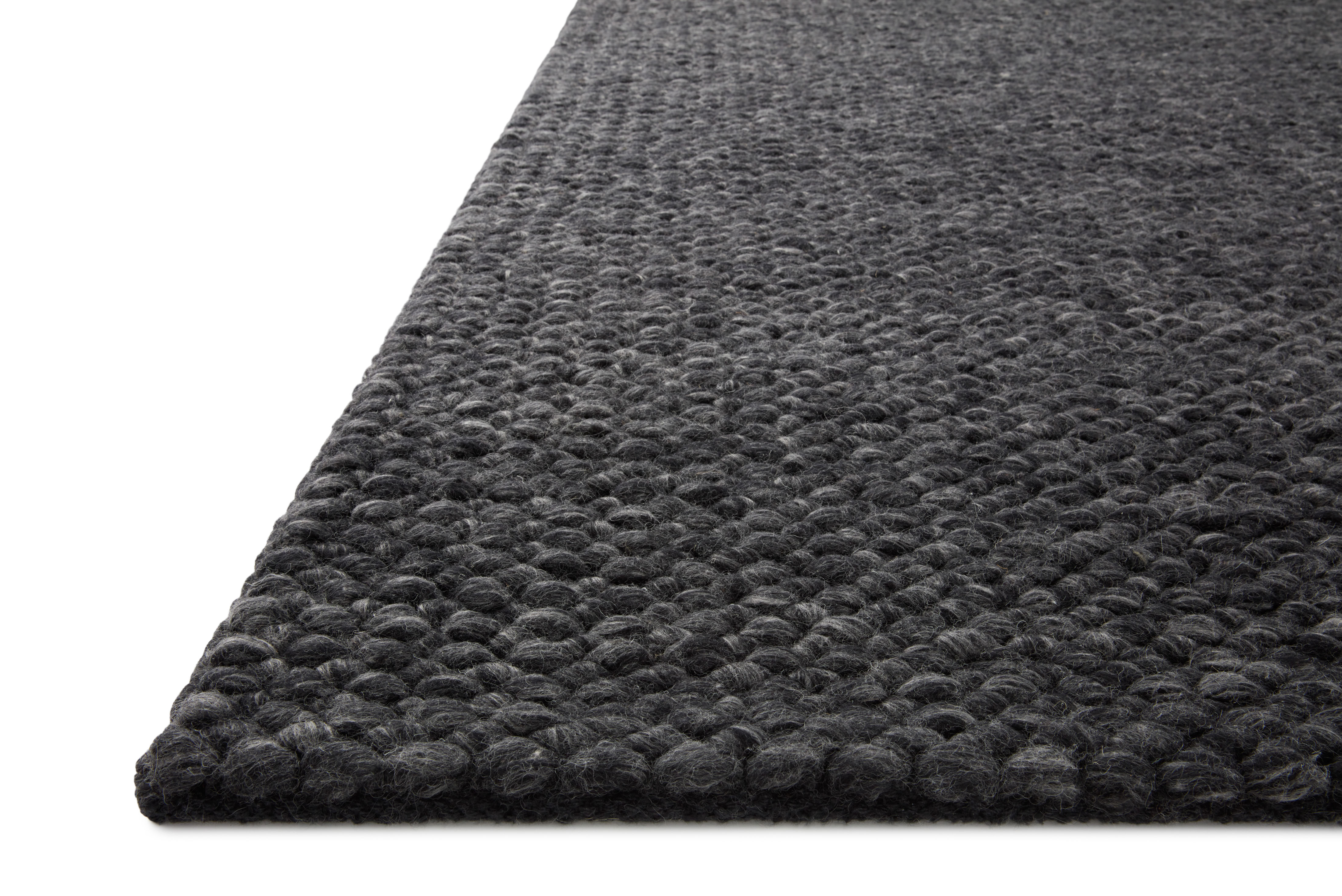 Hendrick HEN-01 Charcoal Area Rug - Jean Stoffer x Loloi Corner