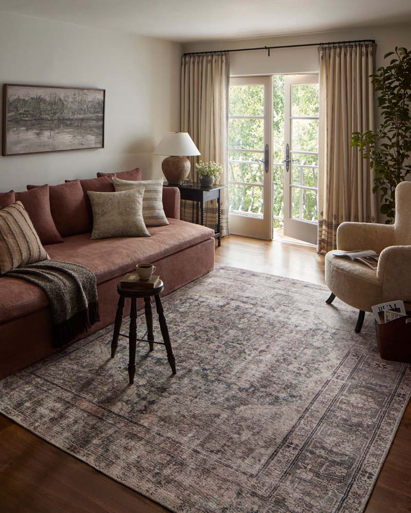 Georgie GER-08 Lagoon Beige Area Rug - Amber Lewis x Loloi Room Scene