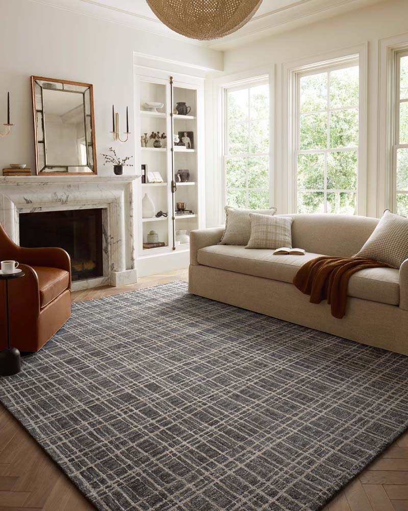 Polly POL-11 Graphite Pebble Area Rug - Chris Loves Julia x Loloi Room Scene