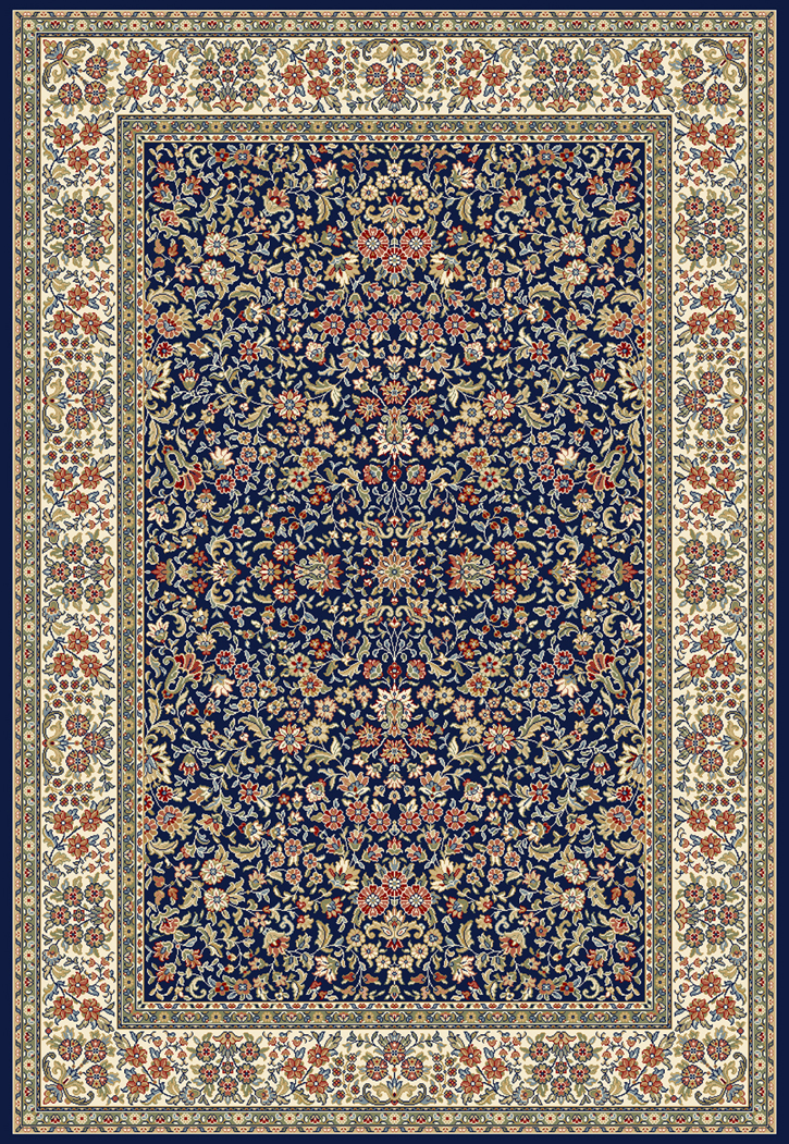 Ancient Garden 57078-3434 Blue/Ivory (34 Navy) Area Rug by Dynamic Rugs