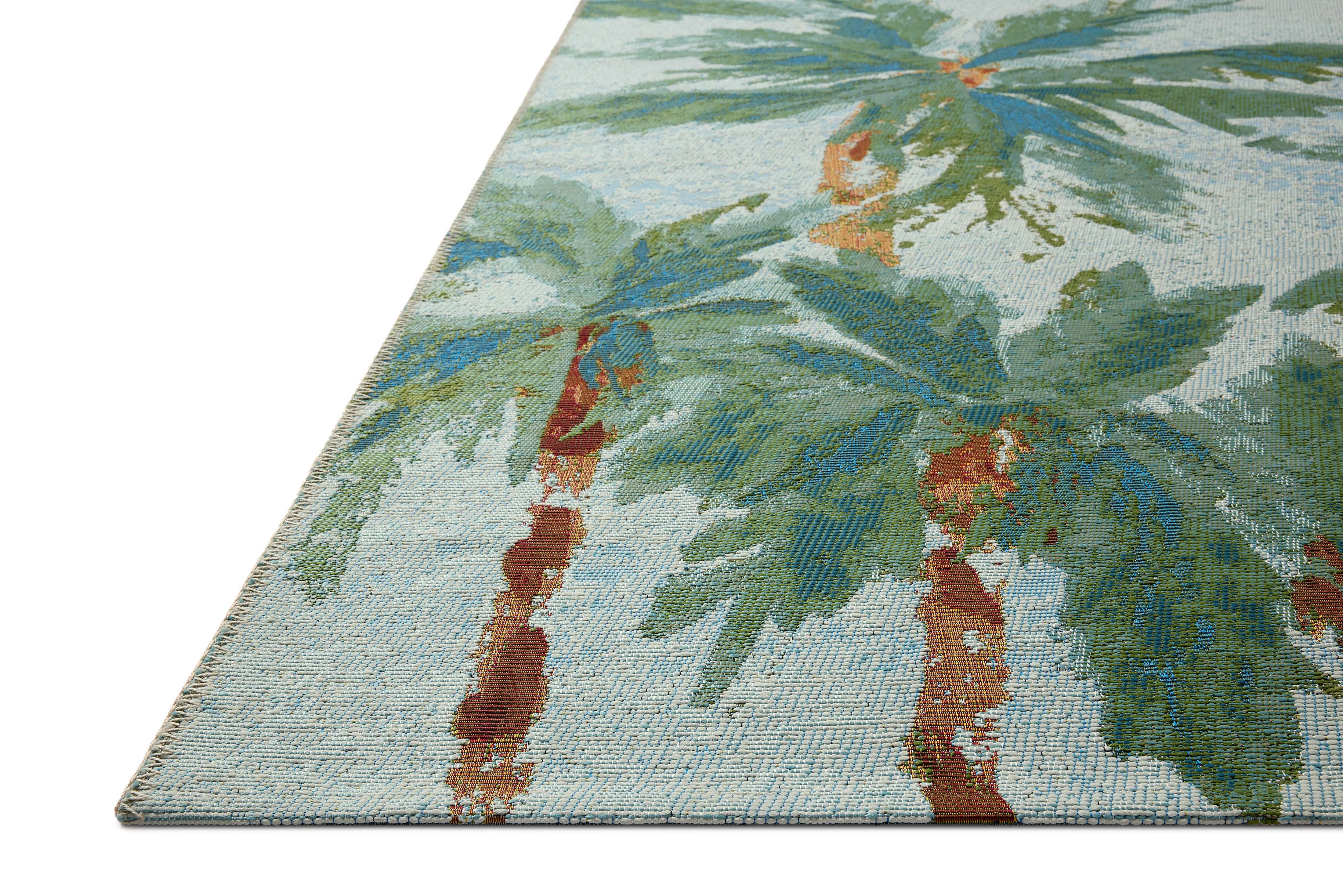 Loloi II Botanical BOT-04 Sky Green Area Rug Corner