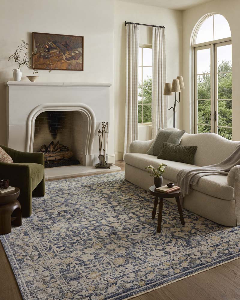 Loloi II Clarisse CLS-05 Blue Beige Area Rug Room Scene