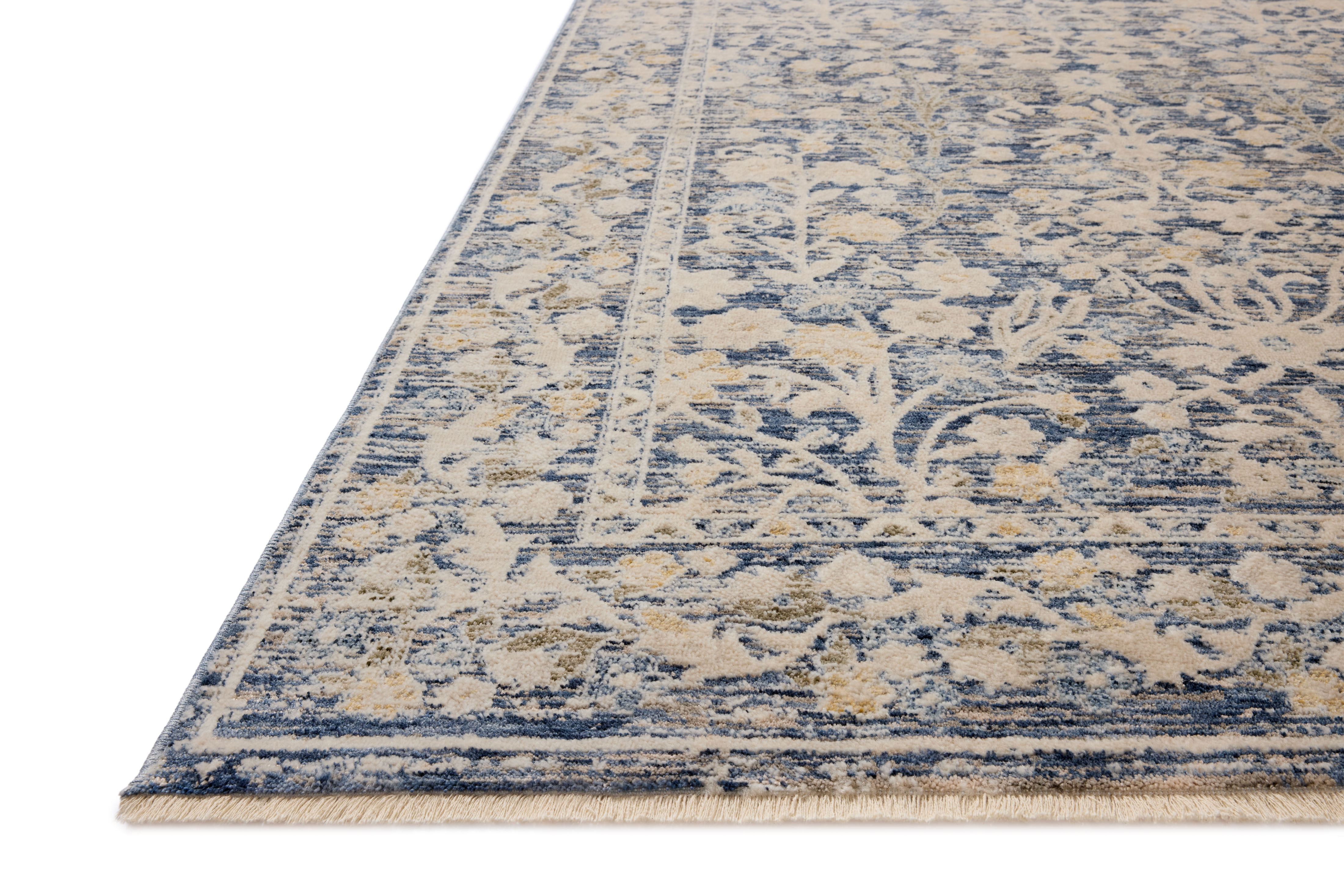 Loloi II Clarisse CLS-05 Blue Beige Area Rug Corner