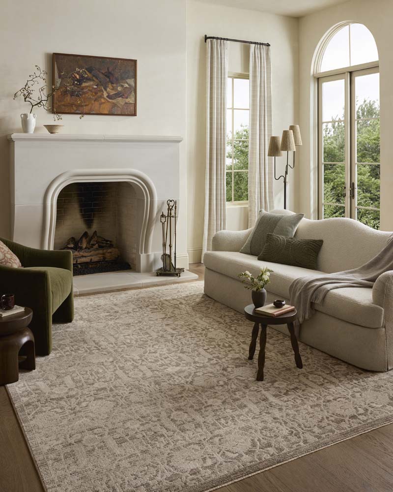 Loloi II Clarisse CLS-06 Fog Bone Area Rug Room Scene