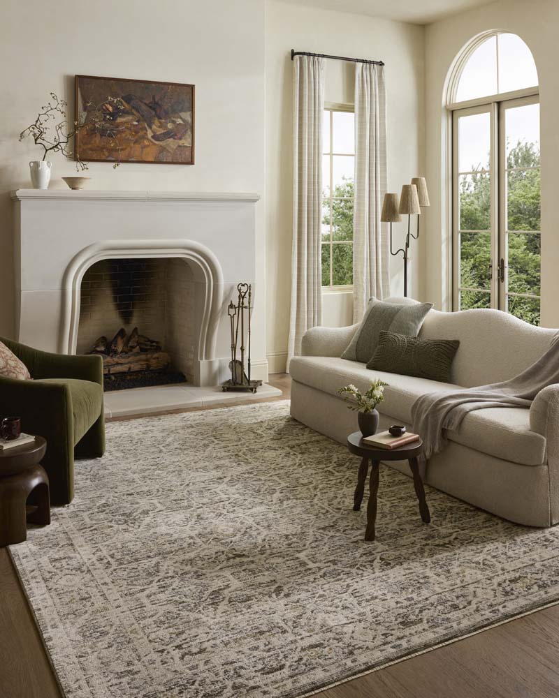 Loloi II Clarisse CLS-08 Olive Ivory Area Rug Room Scene