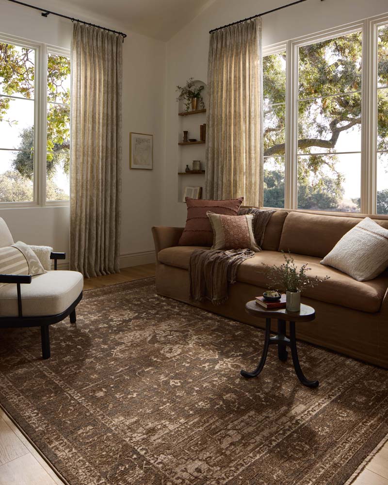 Loloi II Haywood HYD-03 Charcoal Mocha Area Rug Room Scene