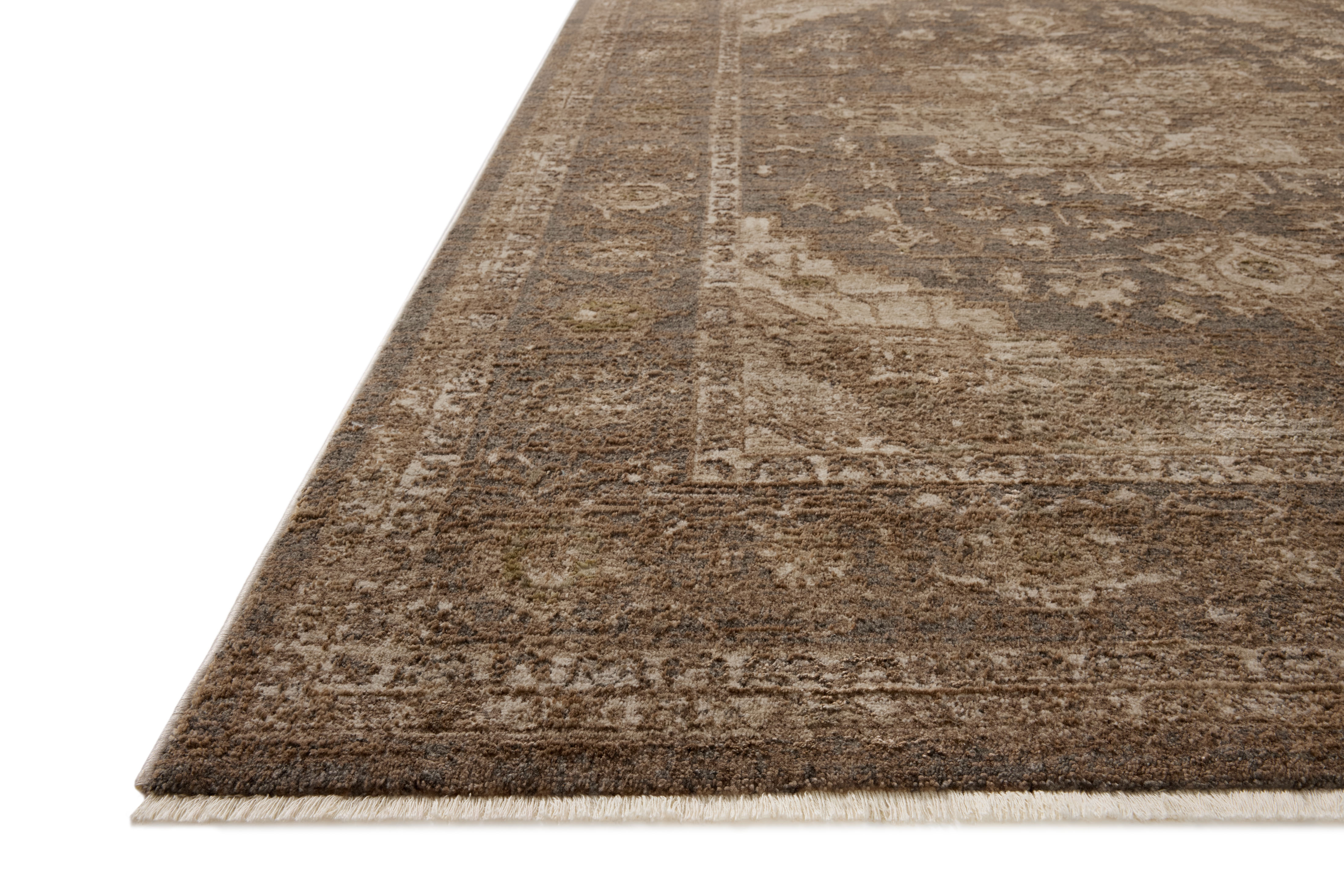 Loloi II Haywood HYD-03 Charcoal Mocha Area Rug Corner