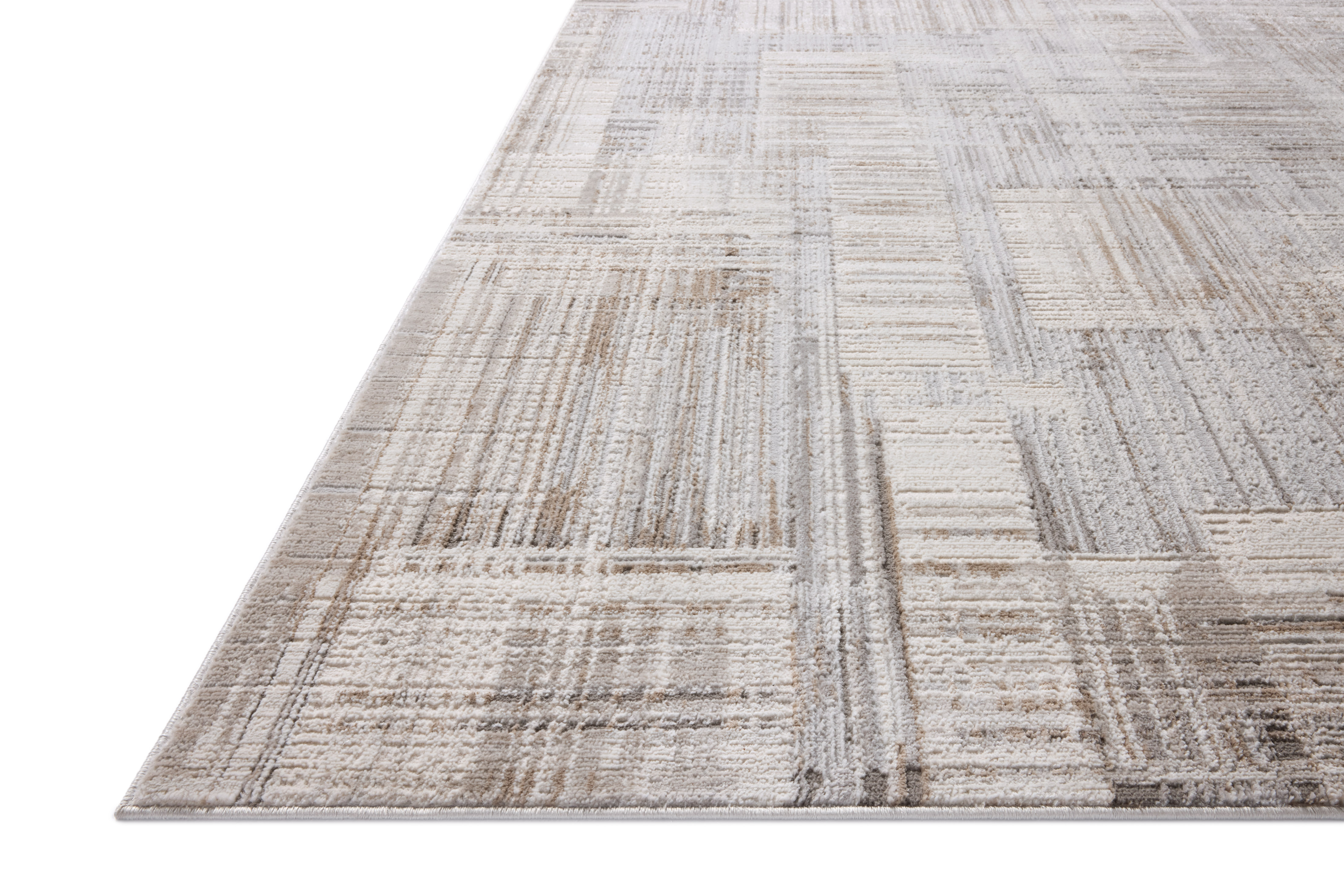 Loloi II Hollis HOL-02 Pebble Ivory Area Rug Corner