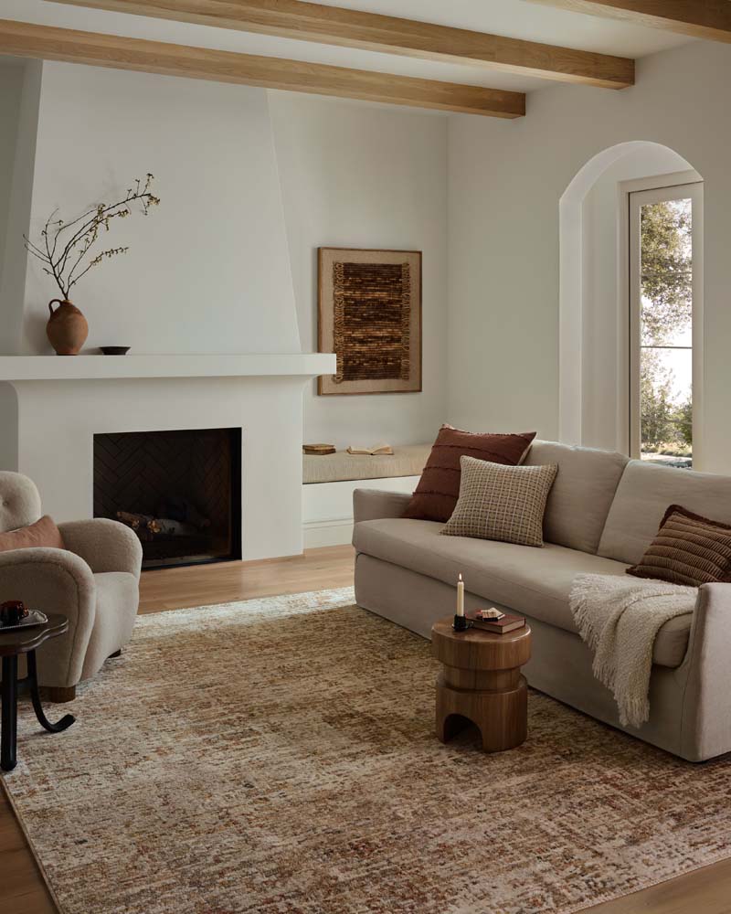 Loloi II Nellie NEL-02 Natural Sunset Area Rug Room Scene