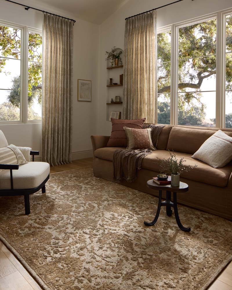 Loloi II Percival PCV-01 Ivory Natural Area Rug Room Scene
