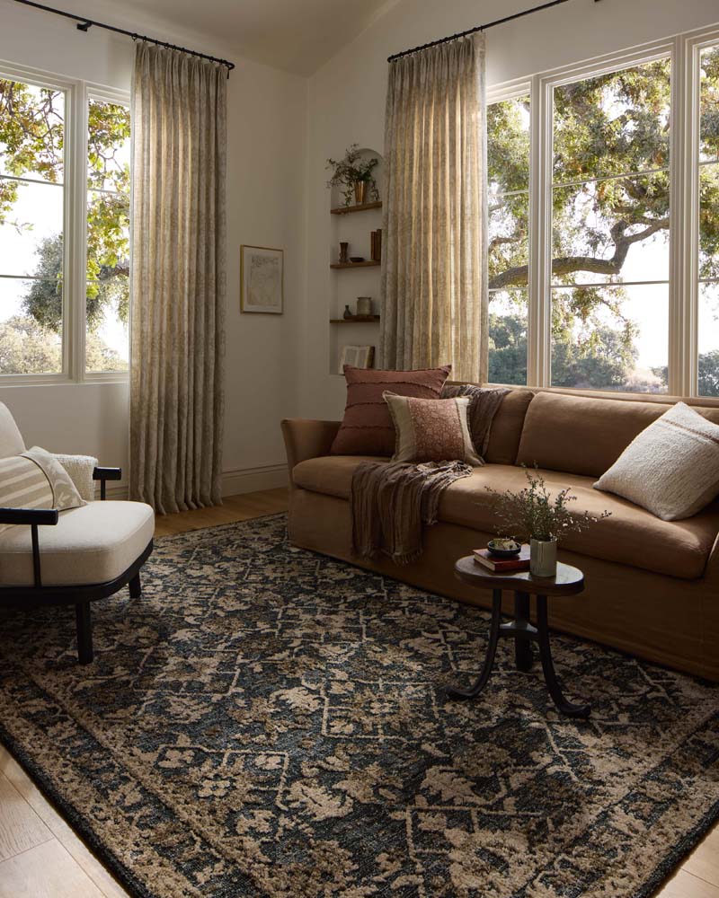 Loloi II Percival PCV-05 Denim /Granite Area Rug Room Scene