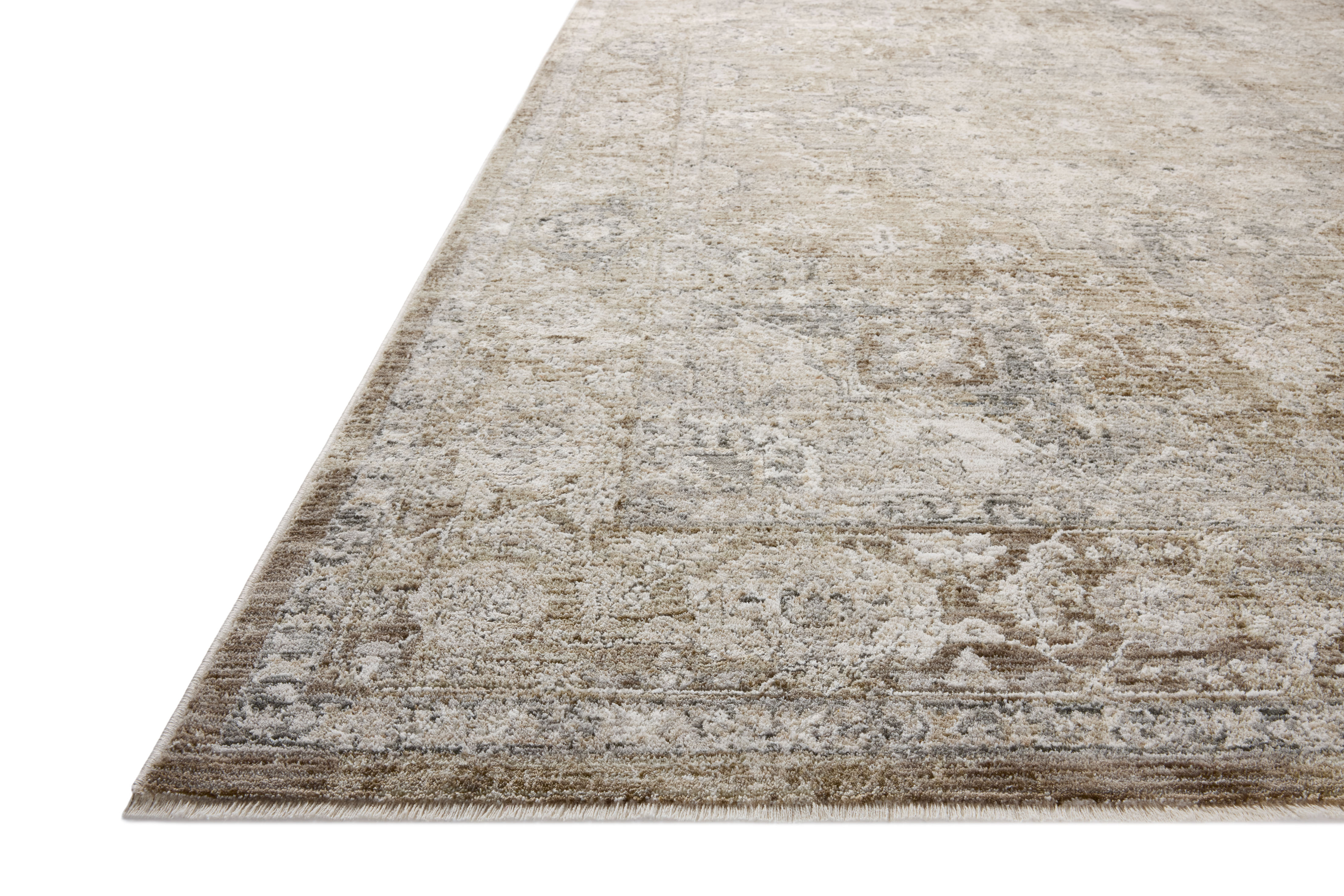 Loloi II Tabitha TAI-01 Khaki Slate Area Rug Corner