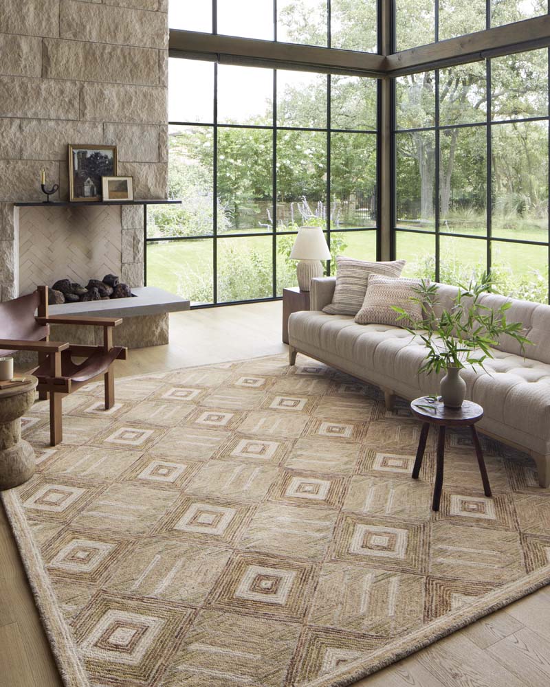 Loloi II Varena VAR-01 Sand clay Area Rug Room Scene