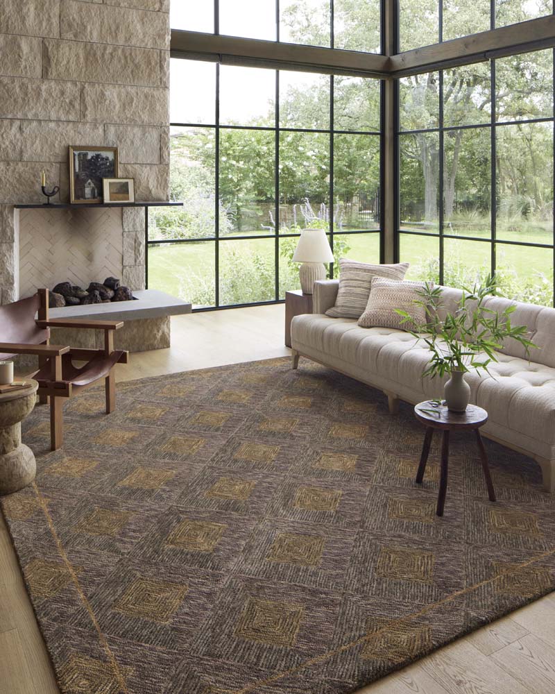 Loloi II Varena VAR-04 Plum Gold Area Rug Room Scene