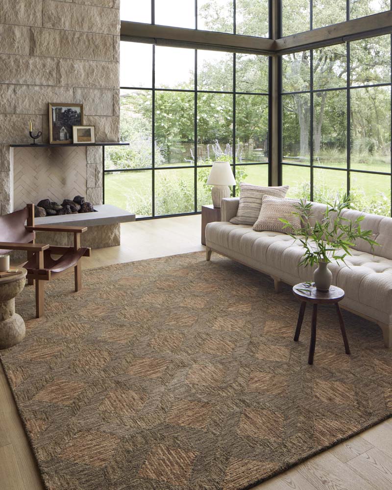 Loloi II Varena VAR-03 Rust Bark Area Rug Room Scene