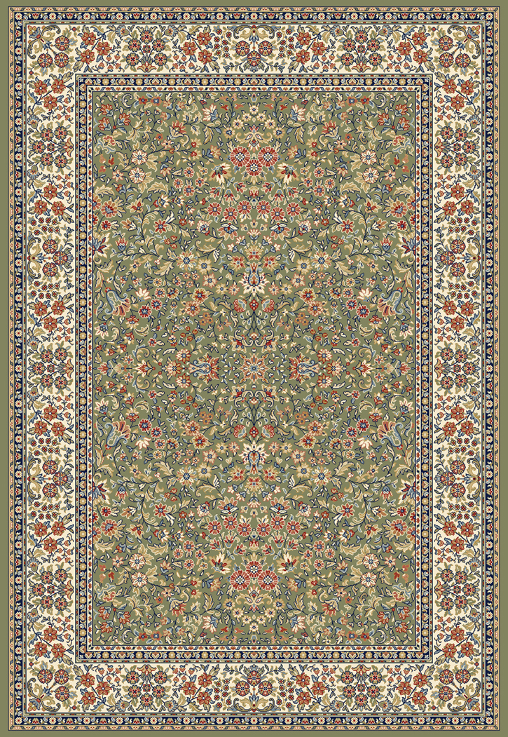 Ancient Garden 57078-4444 Green/Ivory (44 Green) Area Rug by Dynamic Rugs