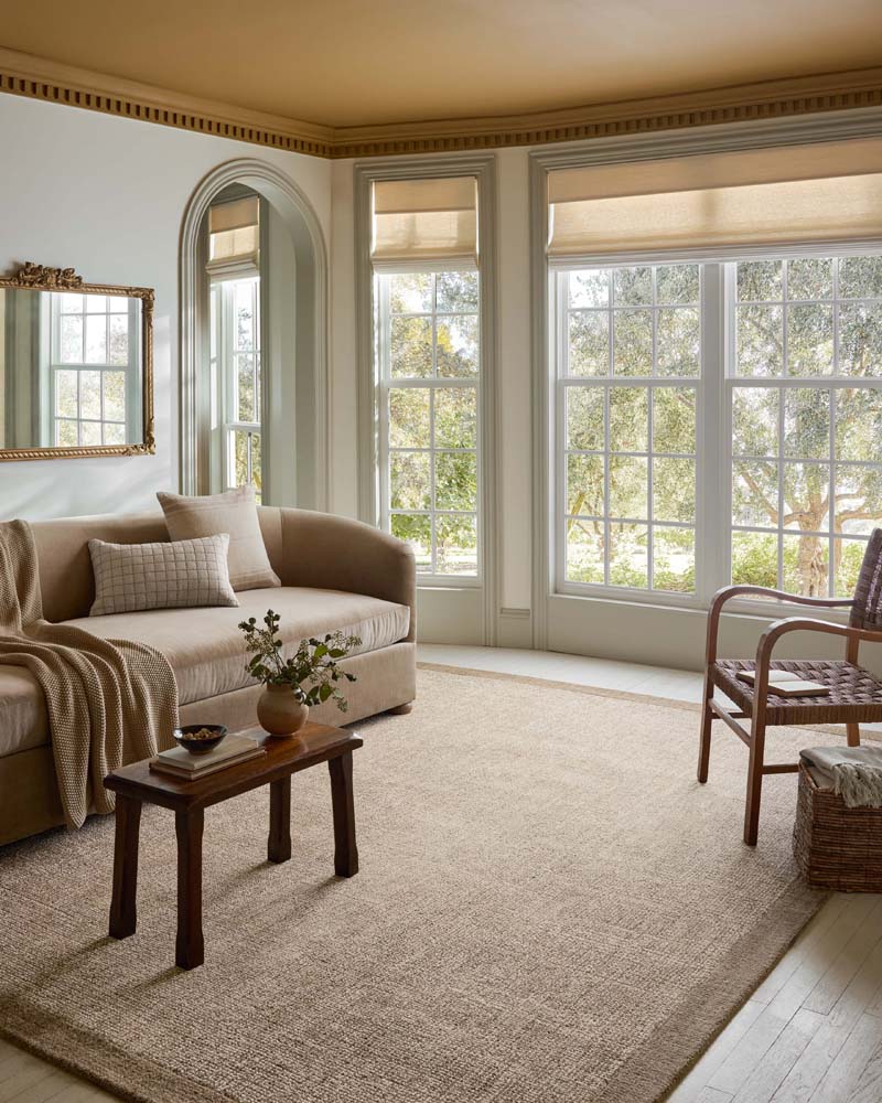 Henley HNY-01 Ivory Brown Area Rug - Magnolia Home by Joanna Gaines Room Scene Henley HNY-01 Ivory Brown Area Rug - Magnolia Home by Joanna Gaines Room Scene
