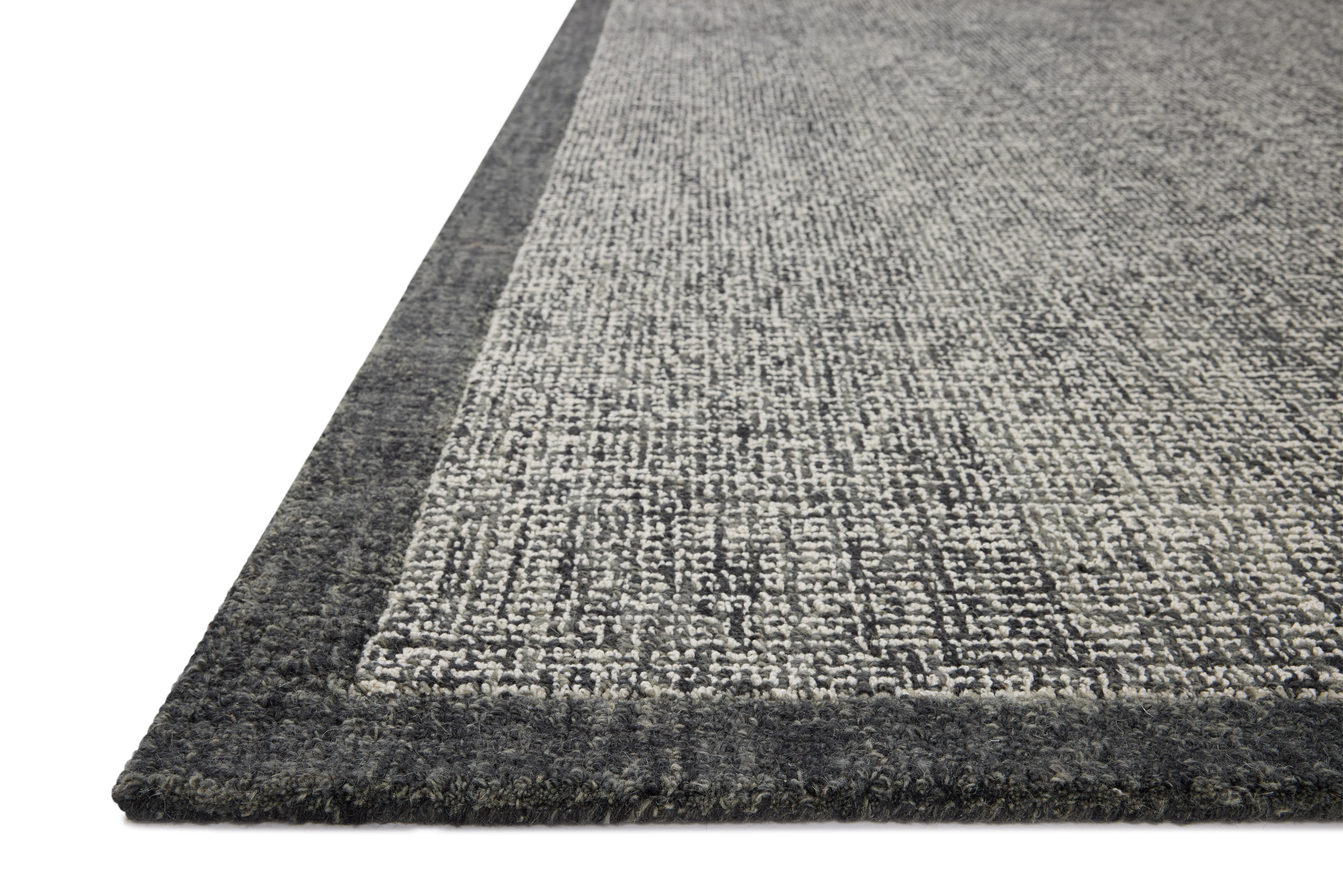 Henley HNY-01 Ivory Charcoal Area Rug - Magnolia Home by Joanna Gaines Corner Henley HNY-01 Ivory Charcoal Area Rug - Magnolia Home by Joanna Gaines Corner