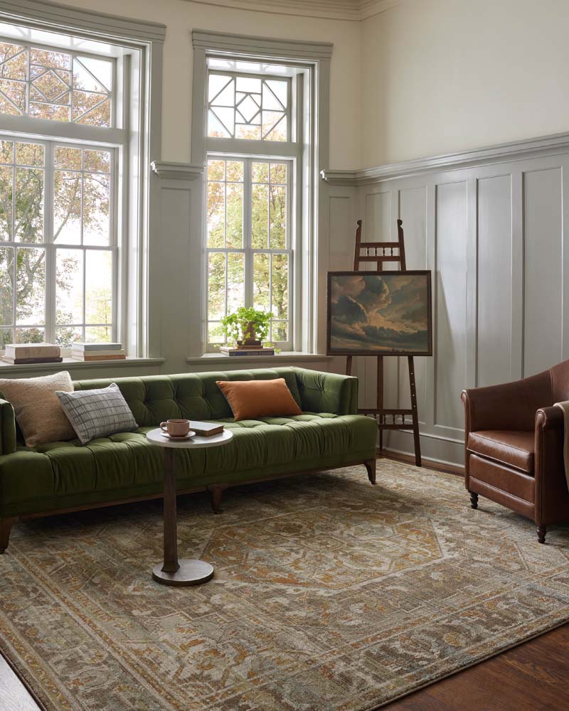 Mona MOA-01 Bark Sunrise Area Rug - Magnolia Home by Joanna Gaines Room Scene Mona MOA-01 Bark Sunrise Area Rug - Magnolia Home by Joanna Gaines Room Scene