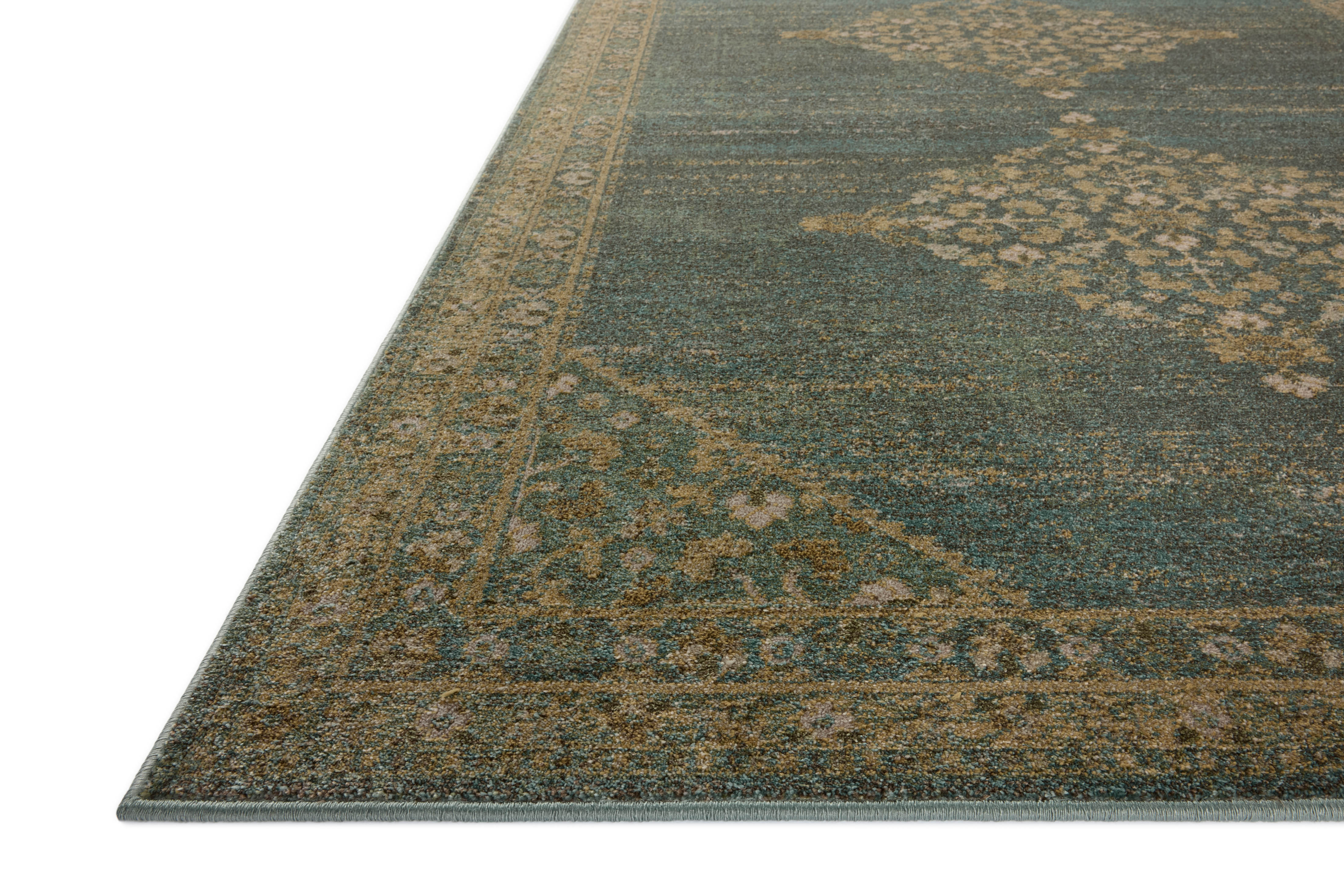 Mona MOA-04 Aqua Wheat Area Rug - Magnolia Home by Joanna Gaines Corner Mona MOA-04 Aqua Wheat Area Rug - Magnolia Home by Joanna Gaines Corner