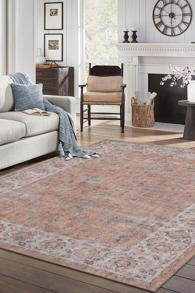 Kas London 4816 Rust Area rug room scene