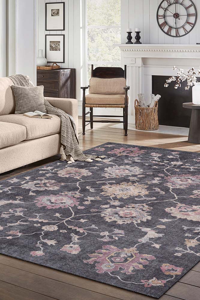 Kas London 4818 Charcoal Area rug room scene