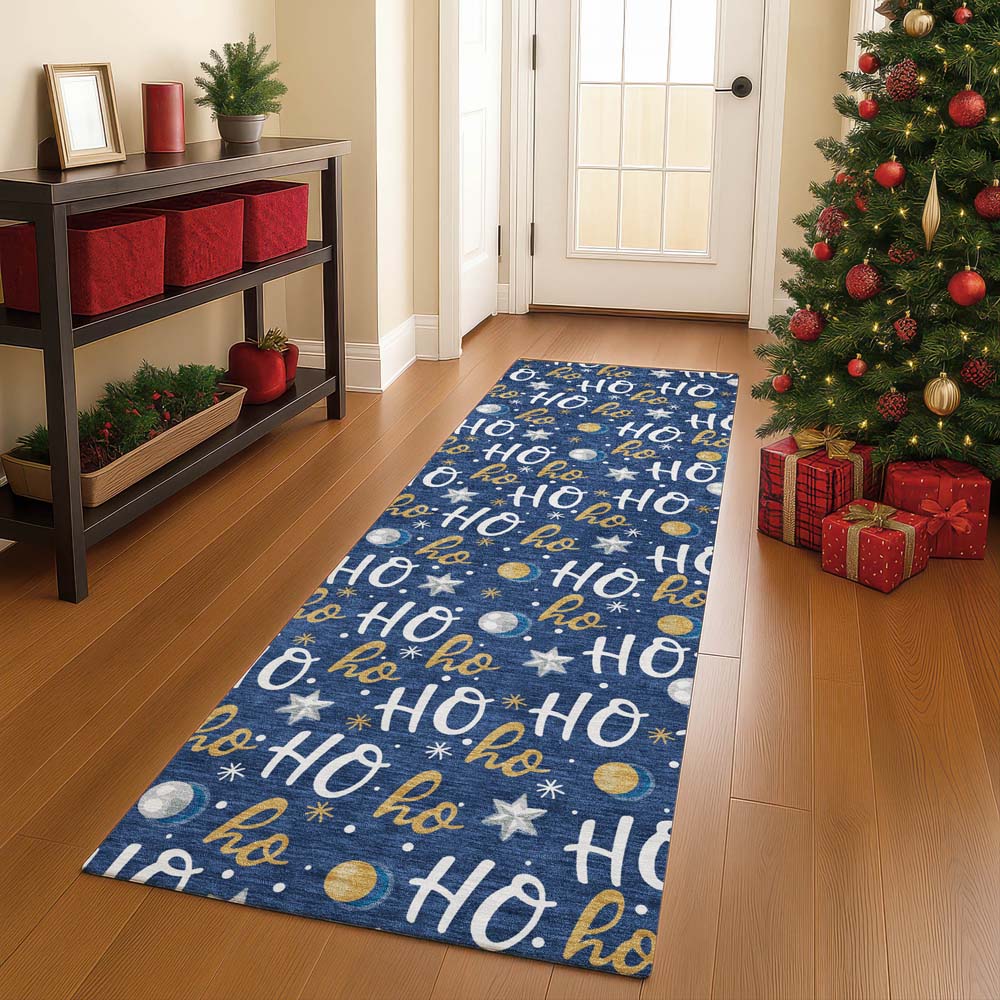 Dalyn Merry & Bright MY18 Navy Area Rug Runner Room Scene
