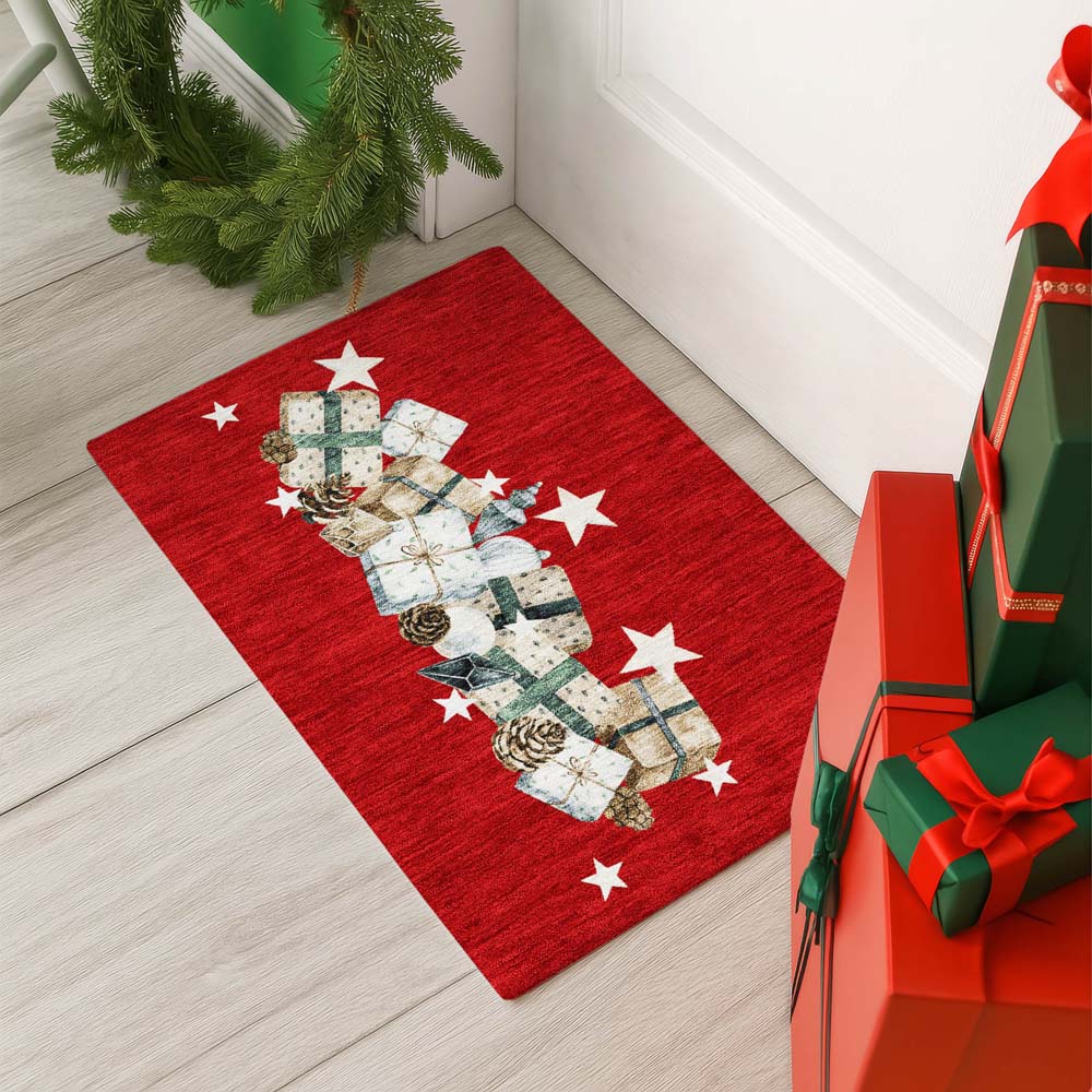 Dalyn Merry & Bright MY27 Red Area Rug Runner Room Scene