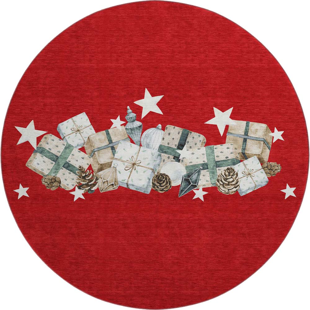 Dalyn Merry & Bright MY27 Red Area Round Rug