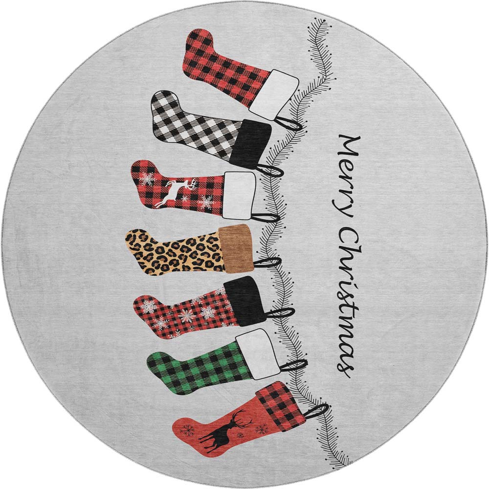 Dalyn Merry & Bright MY5 Silver Area Round Rug