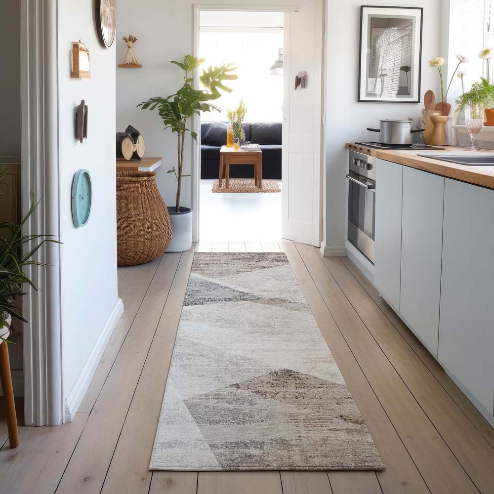 Dalyn Neo NO11 Silver Area Rug Runner Room Scene