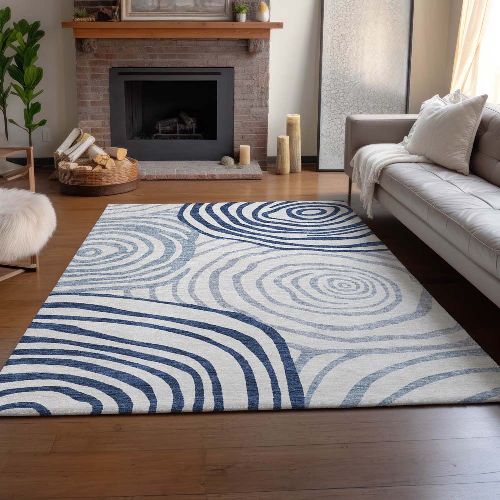 Dalyn Neo NO10 Blue Area Rug Room Scene