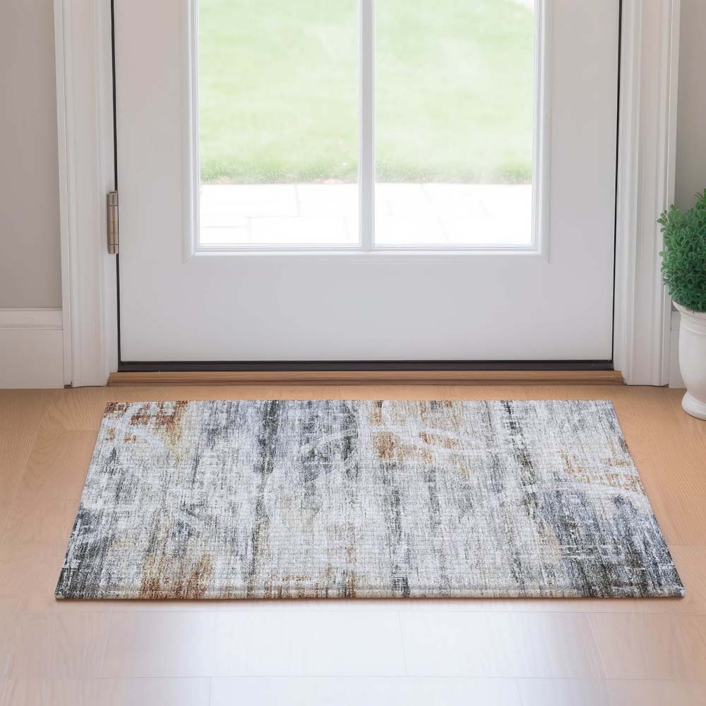 Dalyn Neo NO3 Silver Area Rug Runner Room Scene