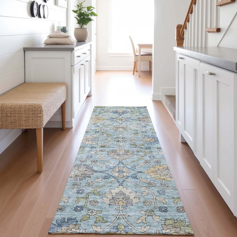 Dalyn Silk Road SR1 Denim Area Rug Runner Room Scene