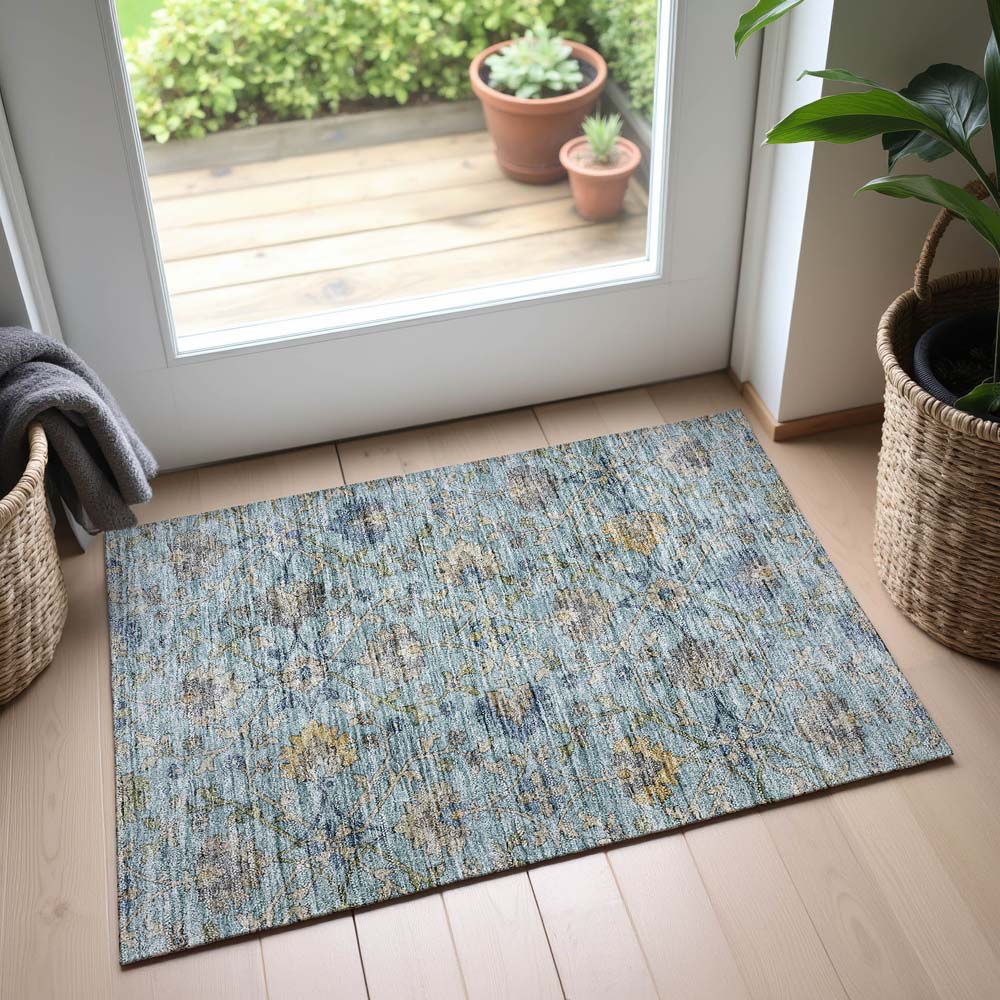 Dalyn Silk Road SR1 Denim Area Rug Runner Room Scene