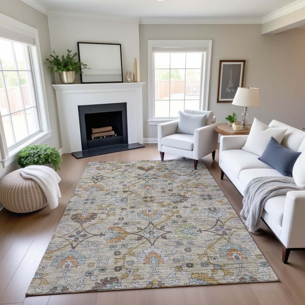 Dalyn Silk Road SR1 Flax Area Rug Room Scene