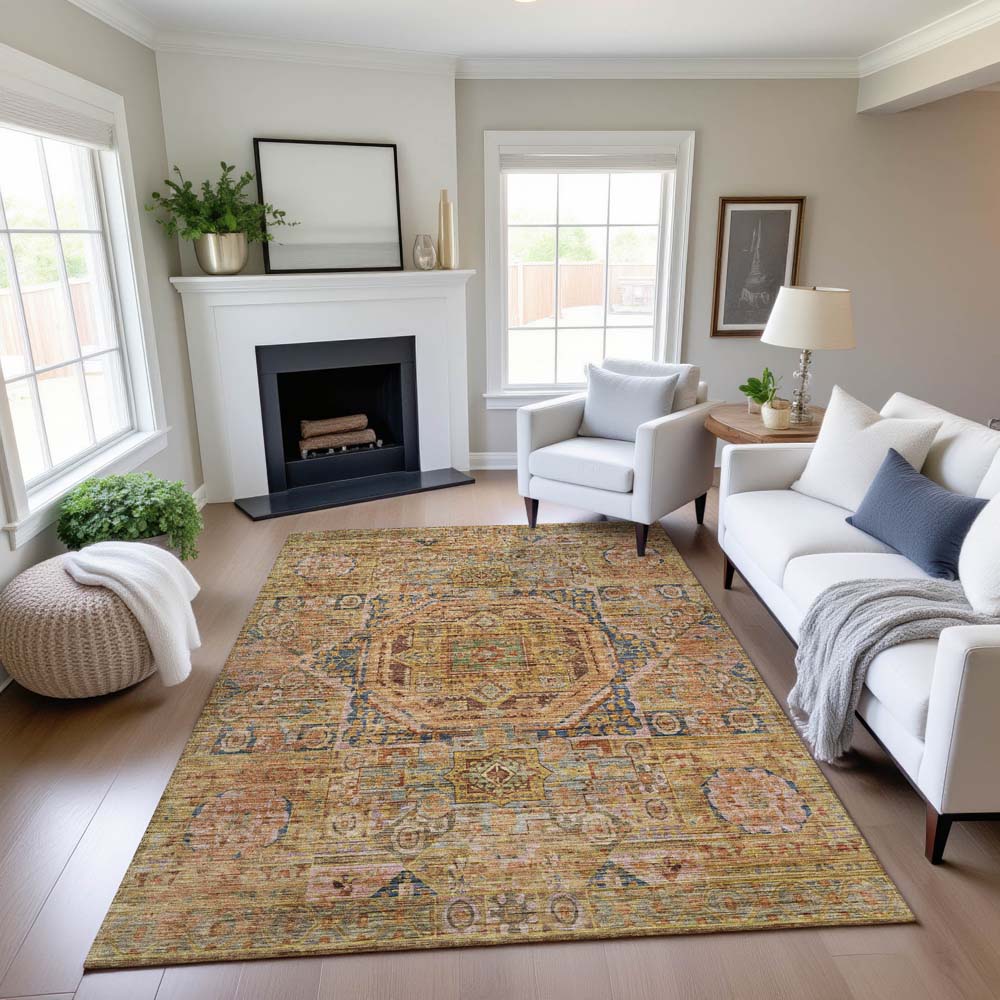 Dalyn Silk Road SR10 Curry Area Rug Room Scene