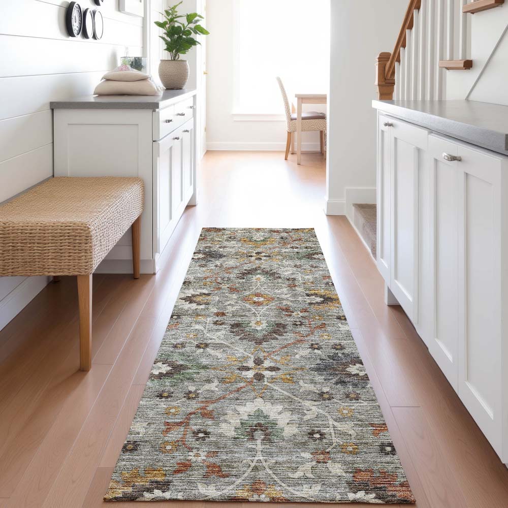 Dalyn Silk Road SR4 Pewter Area Rug Runner Room Scene