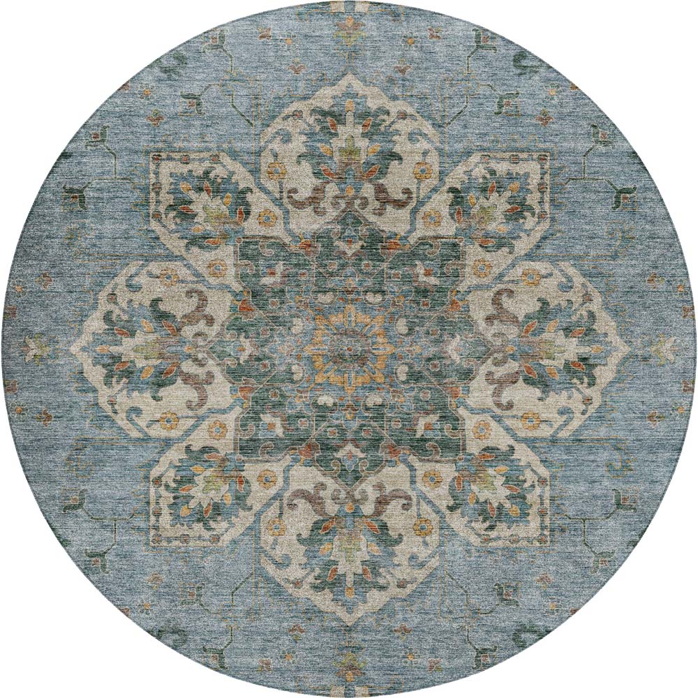 Dalyn Silk Road SR6 Aqua Area Round Rug Dalyn Silk Road SR6 Aqua Area Round Rug
