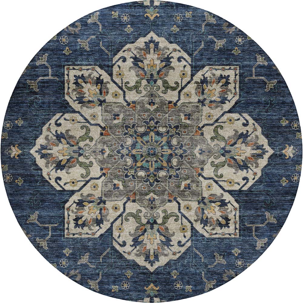 Dalyn Silk Road SR6 Navy Area Round Rug
